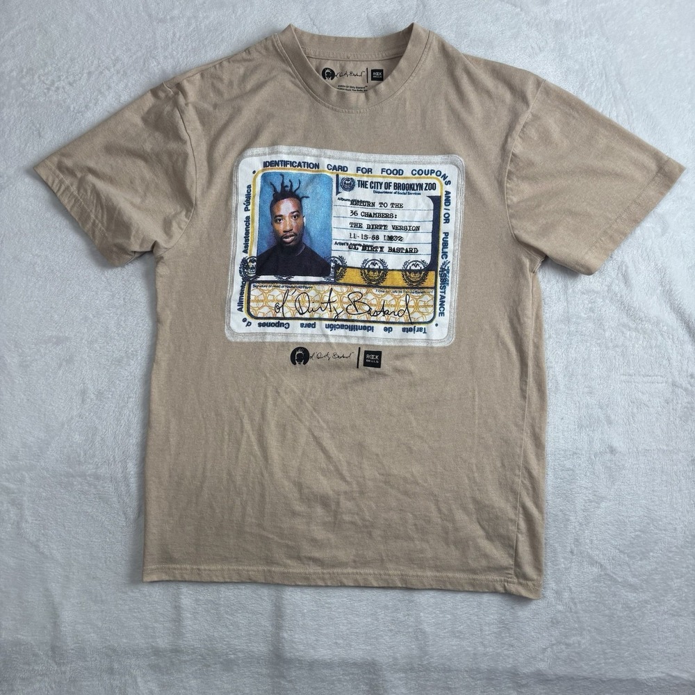 Ol Dirty Bastard ODB Brooklyn Zoo Beige Short Sleeve Graphic Shirt Men's Medium